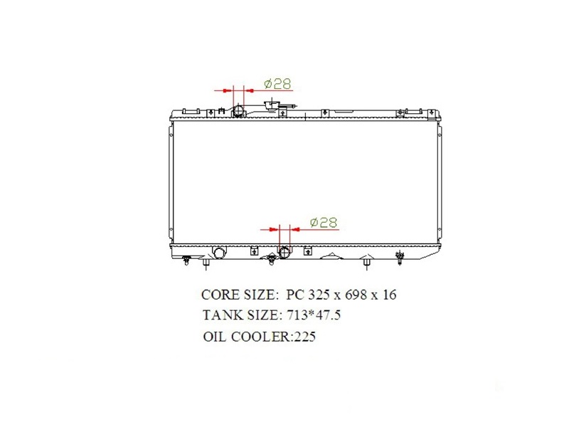 Радиатор охлаждения двигателя TOYOTA Corolla II, Corsa, Cynos, Tercel '90-'94 (TOY01EL41 / TOY01-EL41 E.C.H.O.) Радиатор охлаждения двигателя TOYOTA Corolla II, Corsa, Cynos, Tercel '90-'94 (TOY01EL41 / TOY01-EL41 E.C.H.O.)